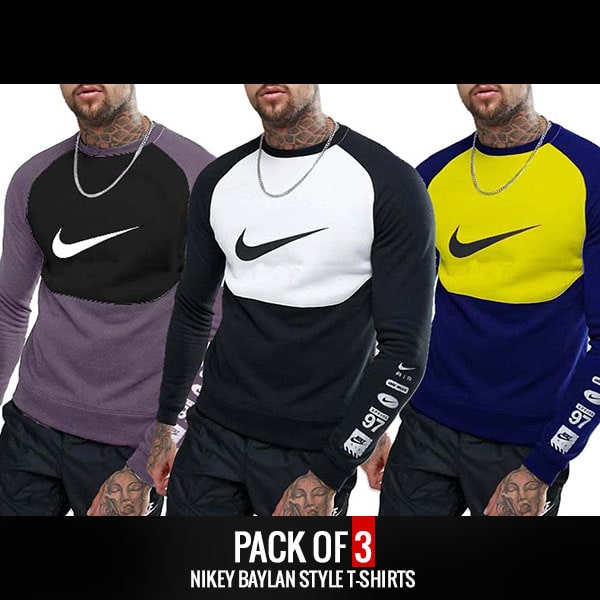 PACK OF 3 NIKEY BAYLAN STYLE T-SHIRTS