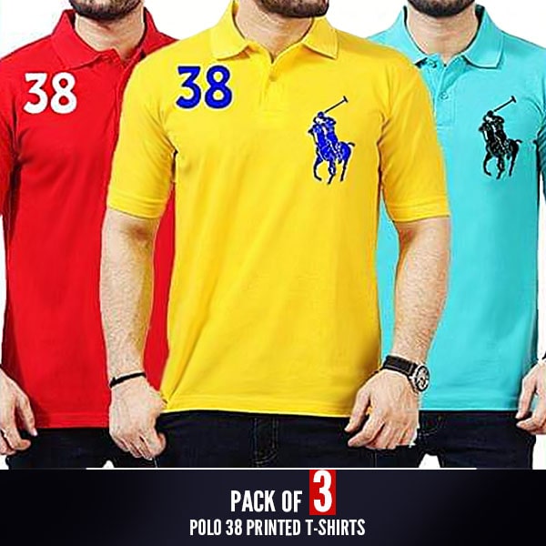 PACK OF 3 POLO 38 PRINTED T-SHIRTS