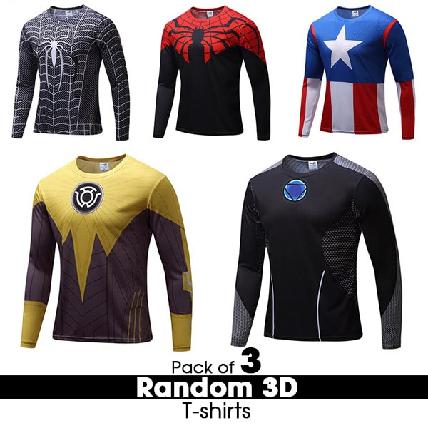 PACK OF 3 RANDOM 3D T-SHIRTS