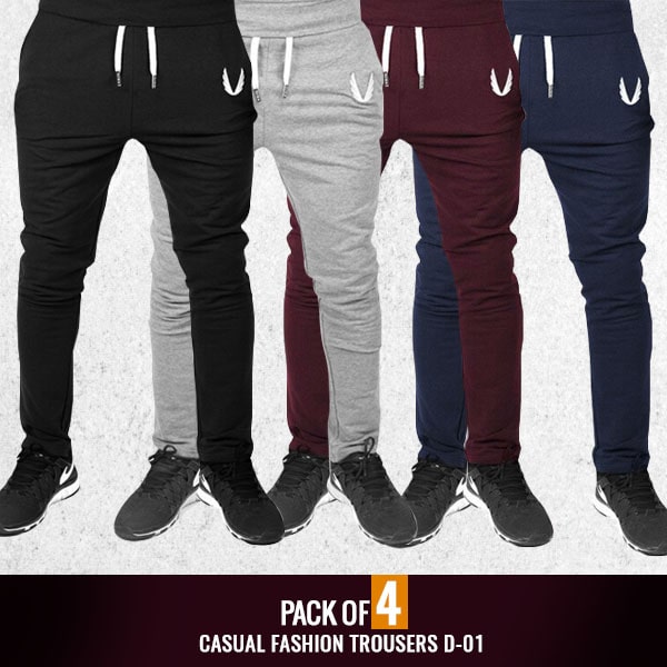 PACK OF 4 CASUAL FASHION TROUSERS D-01