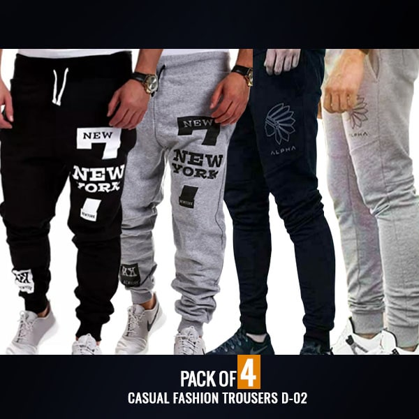 PACK OF 4 CASUAL FASHION TROUSERS D-02
