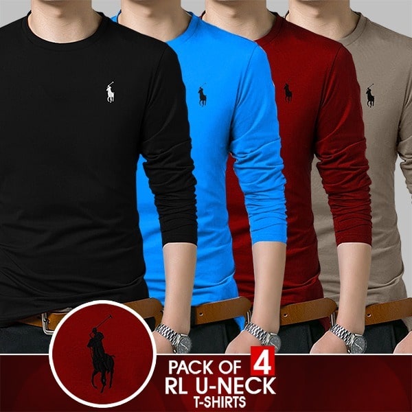 PACK OF 4 RL U- NECK T-SHIRTS