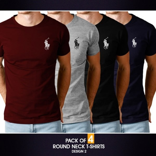 PACK OF 4 ROUND NECK T-SHIRTS DESIGN 2