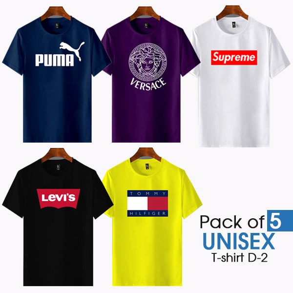 PACK OF 5 UNISEX T-SHIRTS D-2