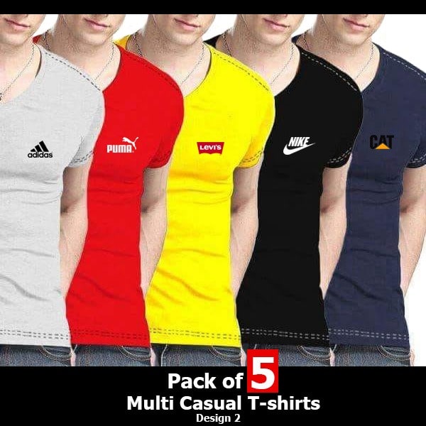 PACK OF 5 MULTI CASUAL T- SHIRTS