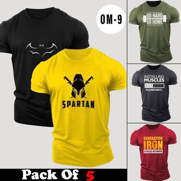PACK OF 5 SUMMER MENS CASUAL T-SHIRTS