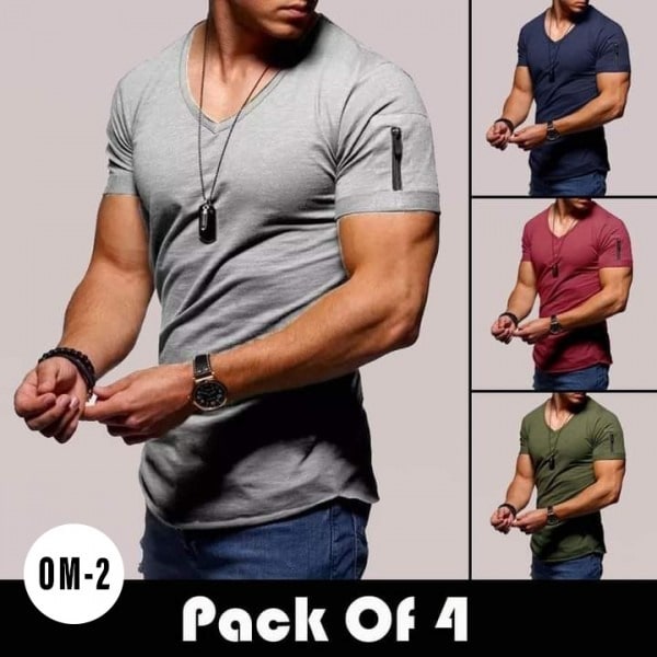 PACK OF 4 FASHION MENS CASUALl T-SHIRTS
