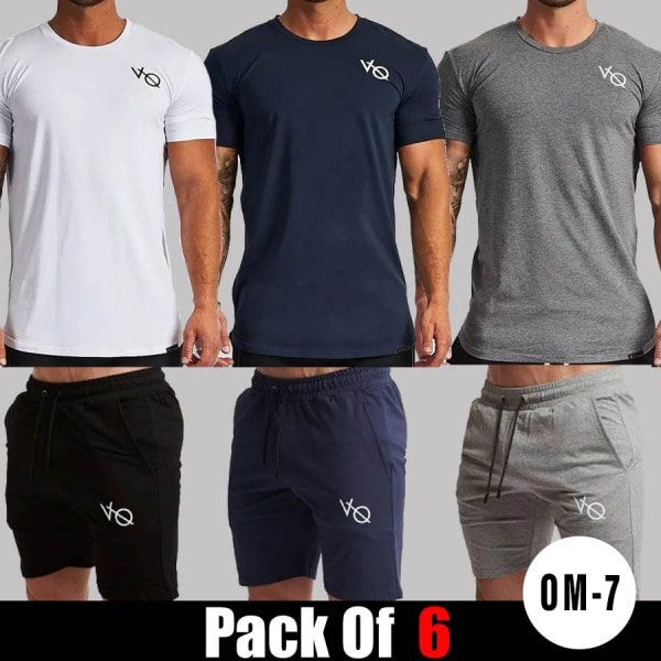 PACK OF 6 SUMMER CASUAL SHORTS T- SHIRTS