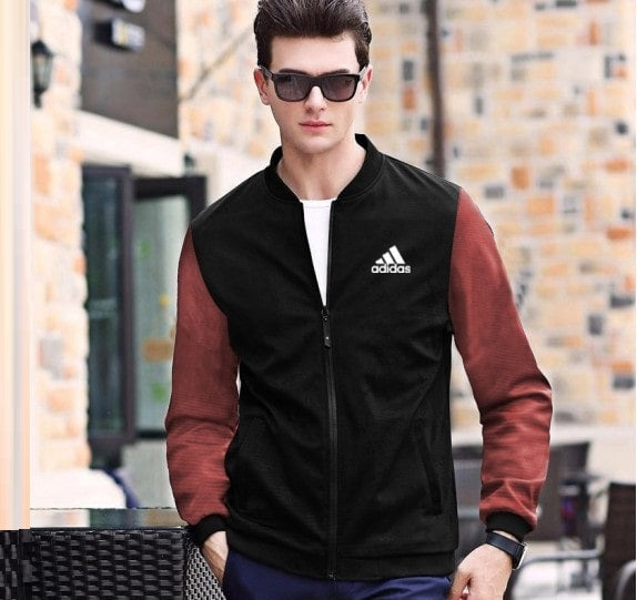 Black & Maroon Men Varsity Jacket