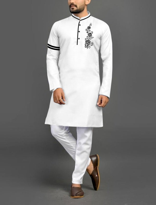 Men's White stylish Kurta 3069