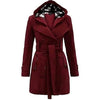 Womens Long Coat - Maroon - Dubai Offers Today