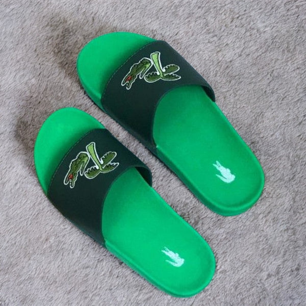 Stylish Dark Green Slides Slippers
