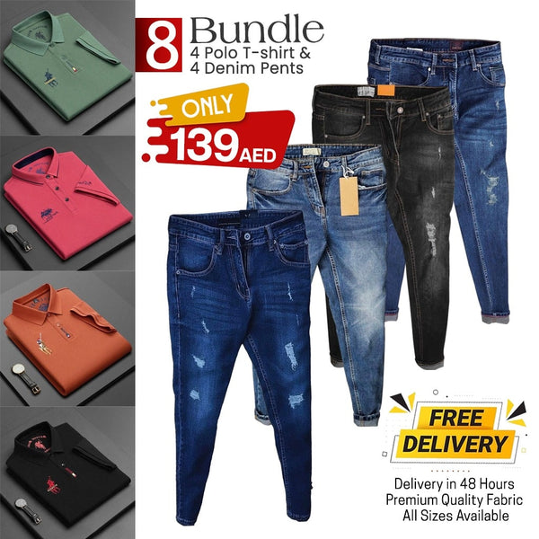 PACK OF 8 POLO & DENIM JEANS