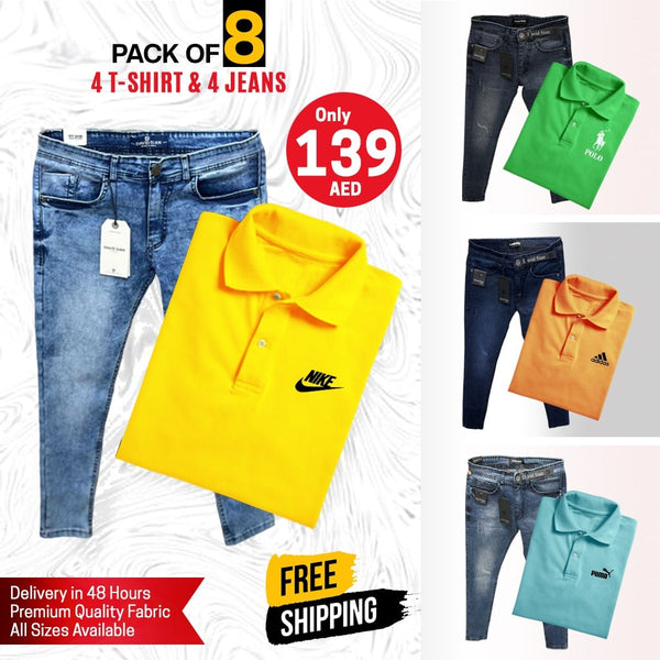 PACK OF 8 T-SHIRTS & JEANS