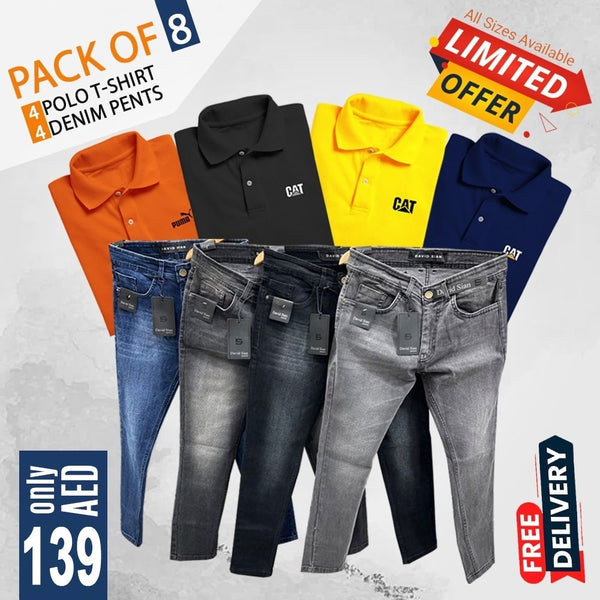 PACK OF 8 DENIM JEANS & T-SHIRTS