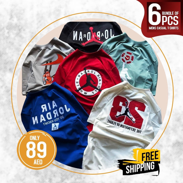 PACK OF 6 CASUAL T-SHIRTS FOR MENS