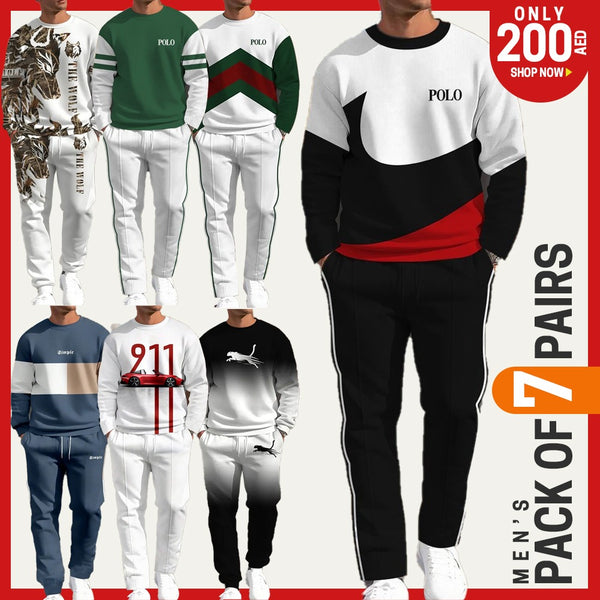 PACK OF 7 MEN'S STRIPED TRACK SUIT