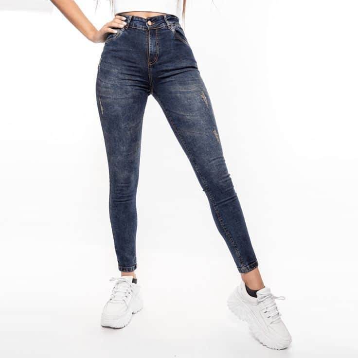 Womens Dark Blue Distressed Jeans - 5214 - Dubai Offers Today