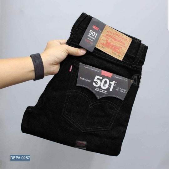 Close-up stretchable black denim fabric - 3421 