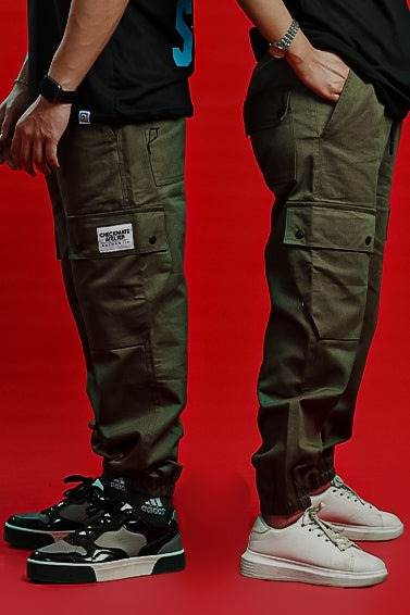 OLIVE GREEN CARGO PANT (ELASTIC) - Dubai Offers Today