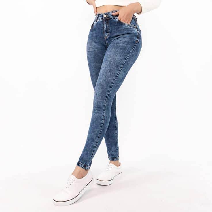 Womens Medium Wash blue Plain stretchable jeans - 5217 - Dubai Offers Today