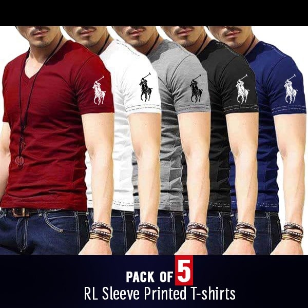 PACK OF 5 RL SLEEVE PRINTED T- SHIRTS