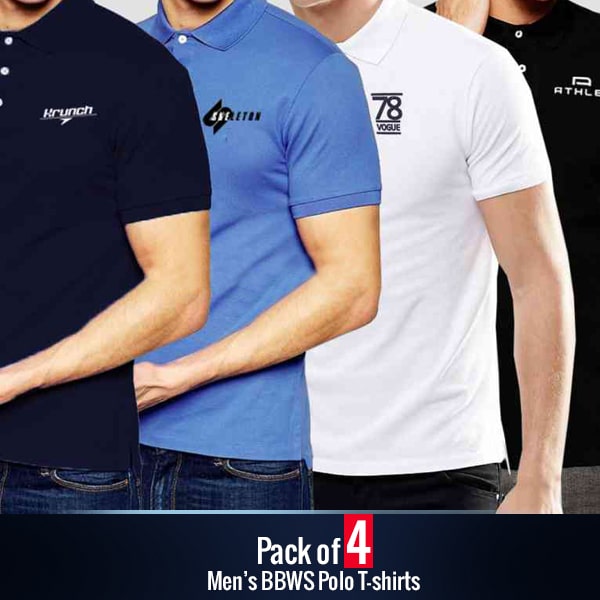 PACK OF 4 MENS BBWS POLO T-SHIRTS