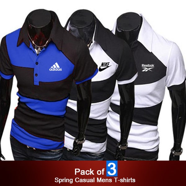 PACK OF 3 SPRING CASUAL MENS T-SHIRTS