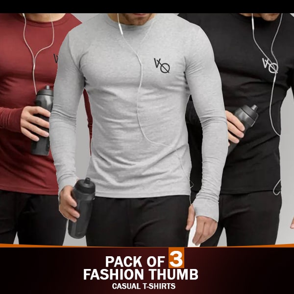 PACK OF 3 FASHION THUMB CASUAL T-SHIRTS