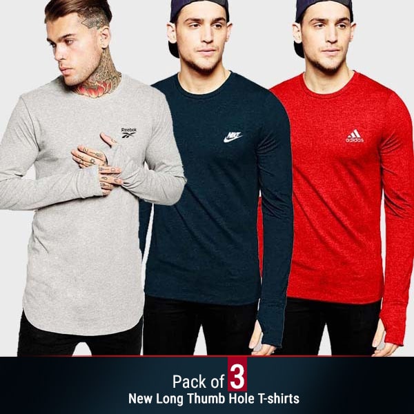 PACK OF 3 NEW LONG THUMB HOLE T-SHIRTS
