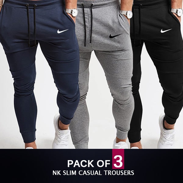 PACK OF 3 NK SLIM CASUAL TROUSERS