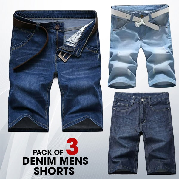 PACK OF 3 DENIM MENS SHORTS