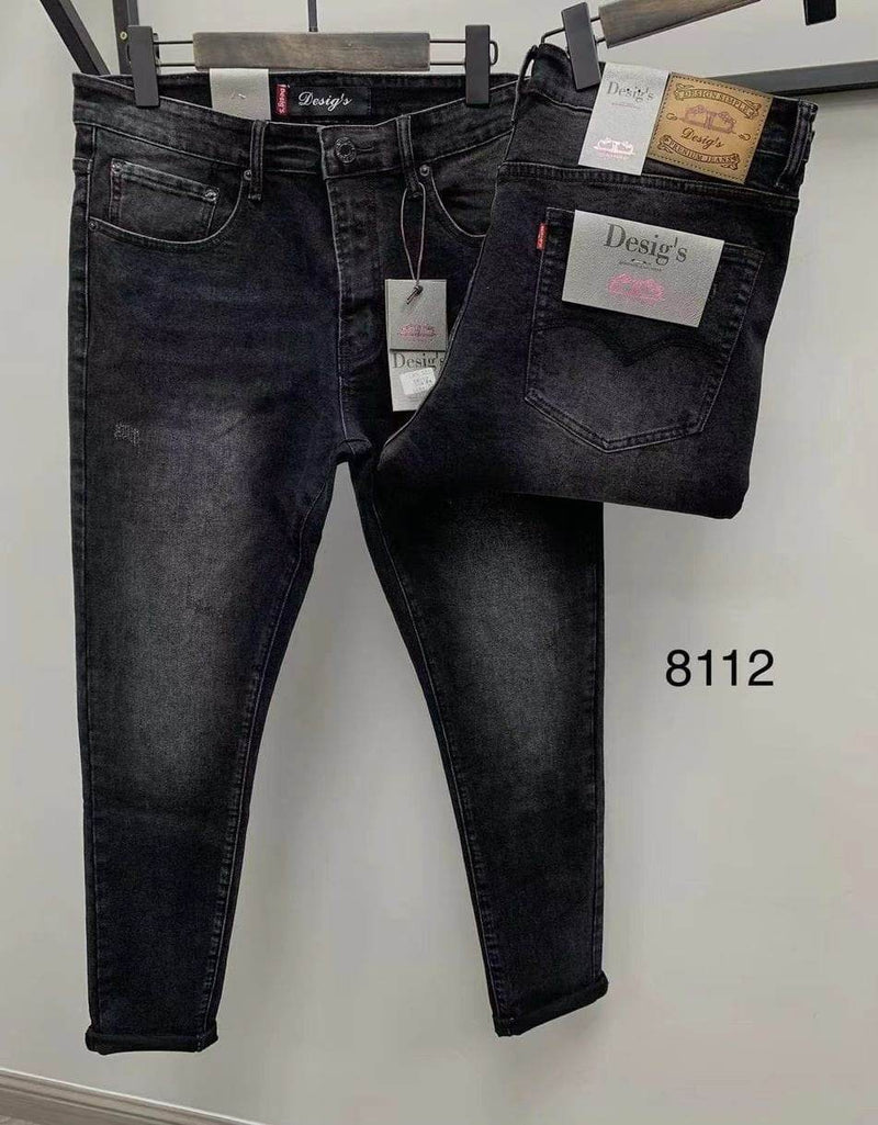 Close-up of men’s grey jeans fabric texture - 3816 