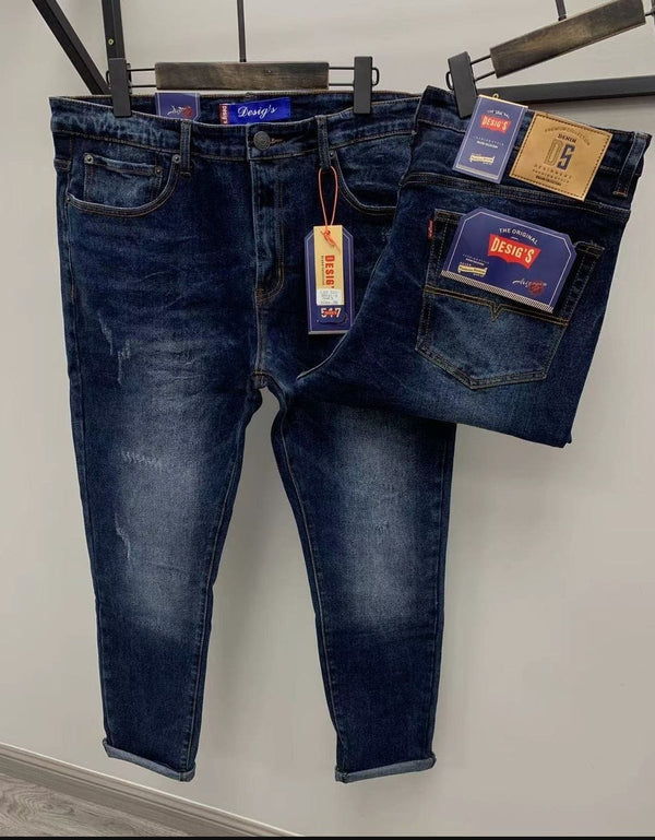 Dark Blue Distressed Jeans - 3813