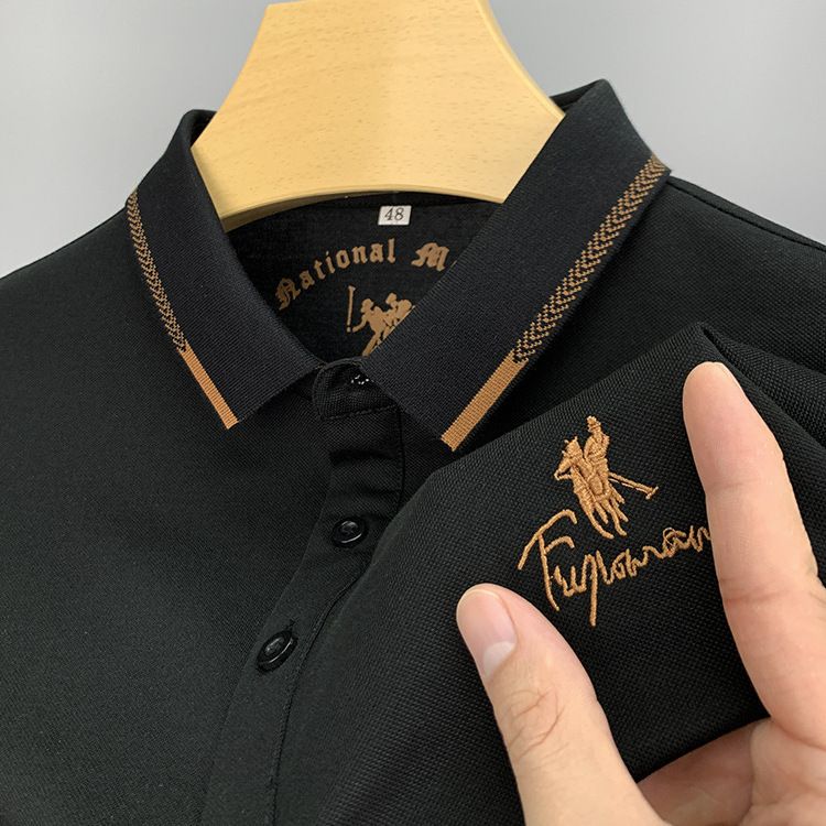 Stylish black polo shirt Abu Dhabi casual wear MPT-707