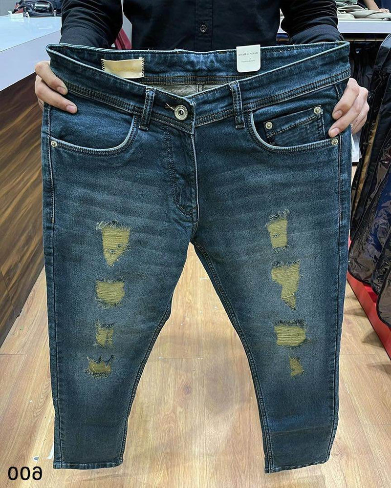 Men’s dark blue ripped jeans - 3429 