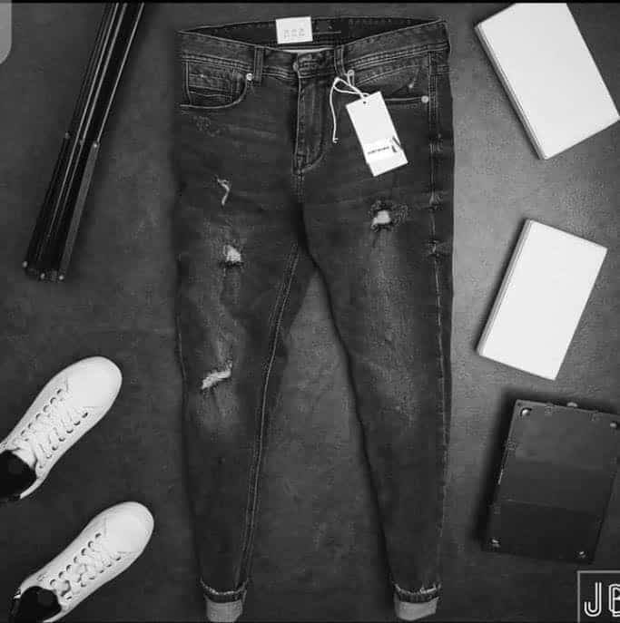 Slim fit distressed denim jeans for men Dubai style - 3408 