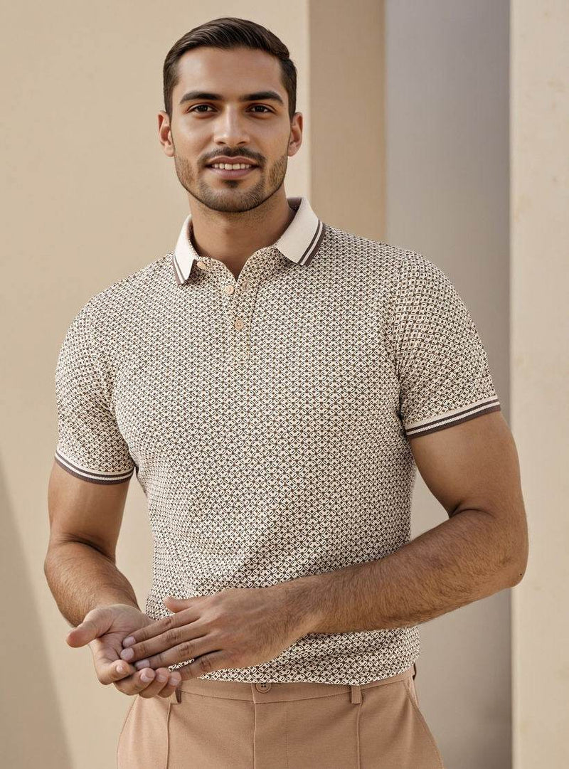 Casual outfit with printed polo t-shirt 601 - 