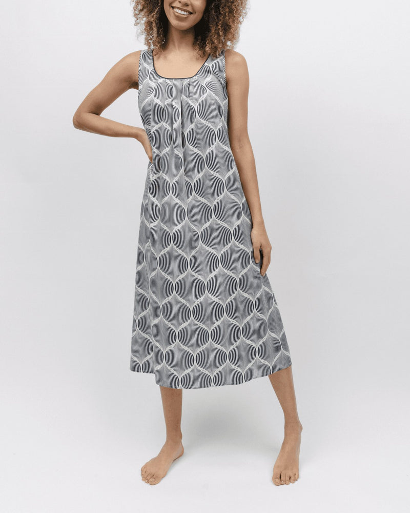 Nicole Geo Print Long Nightdress