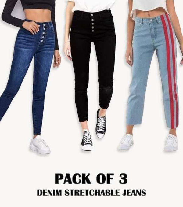 PACK OF 3 DENIM STRETCHABLE JEANS