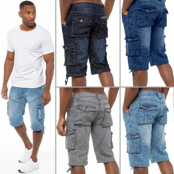 PACK OF 4 Denim Cargo Shorts For Men