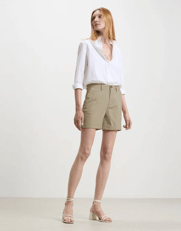 Women's CLP Trendy Wear Denim Short - BEIGE
