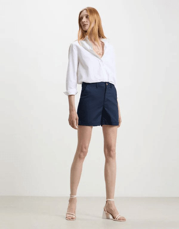Women's CLP Trendy Wear Denim Short - NAVY BLUE