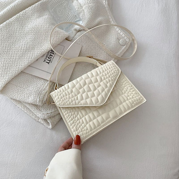 Womens Crocodile PU Leather Shoulder Bag